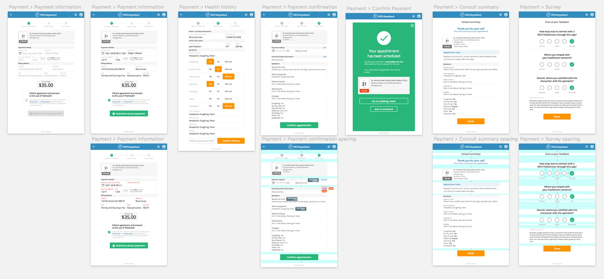 Customers page showing different products selected for cancellation